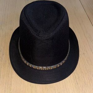 Black Fedora Hat with Studded Band